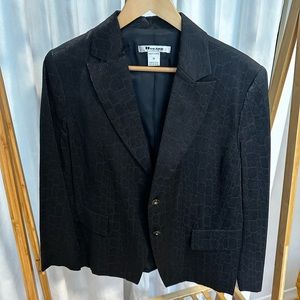 NWOT: NYGARD COLLECTION Black Reptile Print Textured Blazer